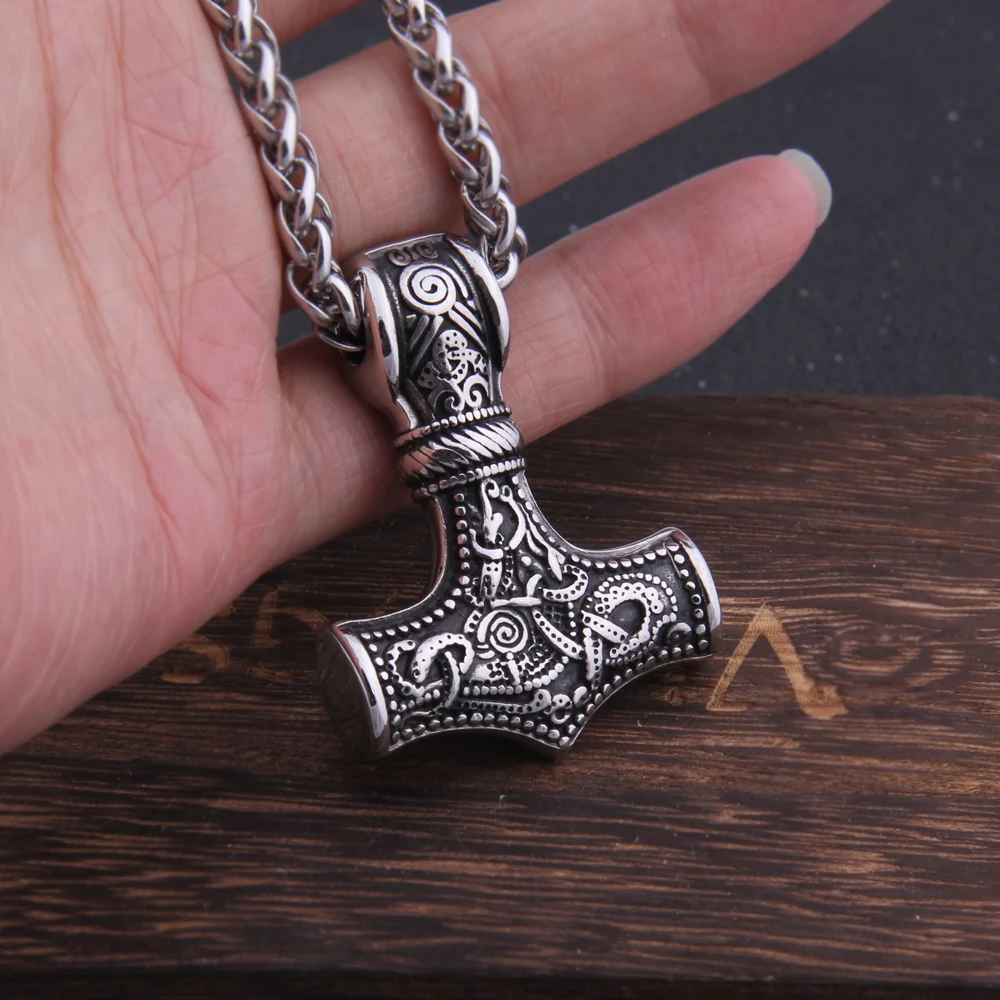 Never Fade thor's Молот Мьёльнир кулон ожерелье viking скандинавский норвежский колье с