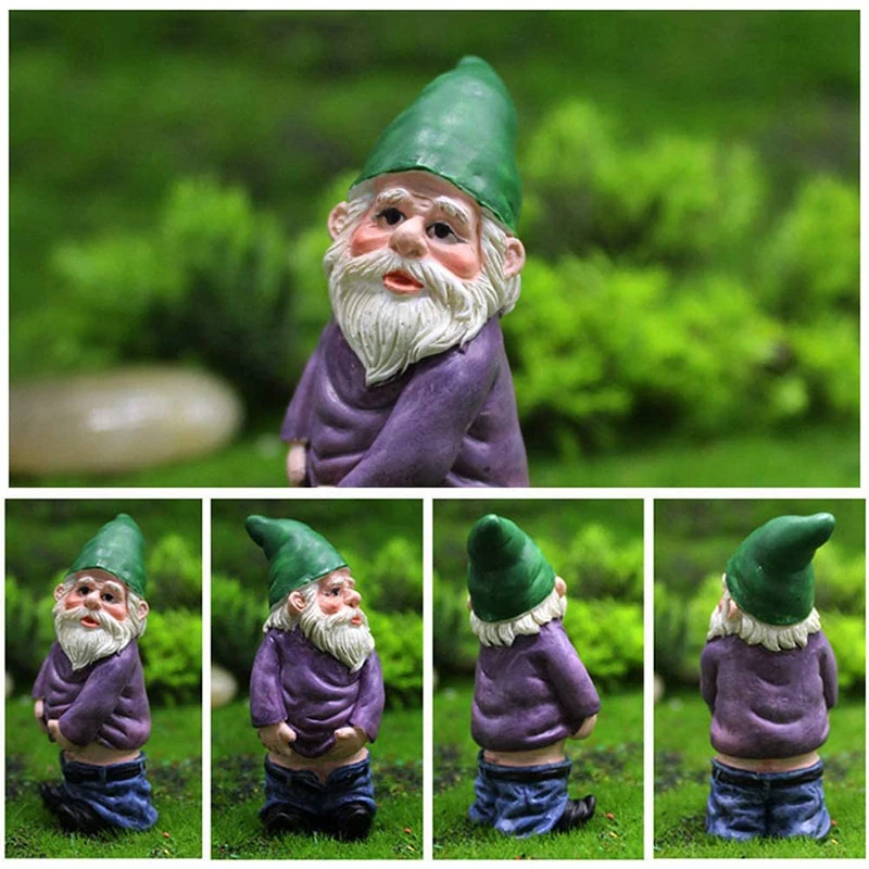 

4pcs Miniature Garden Gnomes Figurines Ornaments Fairy Garden Accessories Gnome-Drunk Kit Funny Gnomes Figurines Desktop Decor