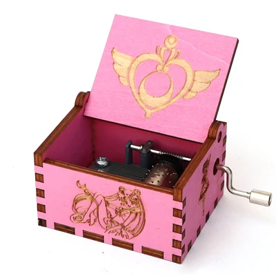 Sailor moon-PK Antique carved hand-cranked music box Cute ToToro Theme music box exquisite little gifts Girl birthday present Christmas gifts - Цвет: Sailor moon-PK