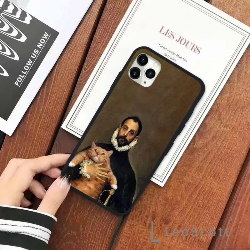 

Cat Art Aesthetics Phone Cases for iPhone 11 12 pro XS MAX 8 7 6 6S Plus X 5S SE 2020 XR Soft silicone