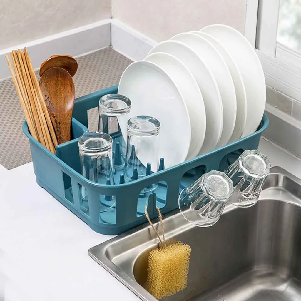 Kitchen tableware Dish Bowl Storage Drain Rack 2-Way Quick-Drying Adhesive Soap Holder Double Layer Draining Soap Organizer