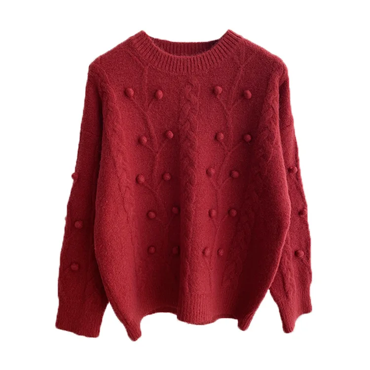 

women's new autumn / winter 2020 Korean style casual casual versatile granular Pullover bottomed T-shirt round neck top