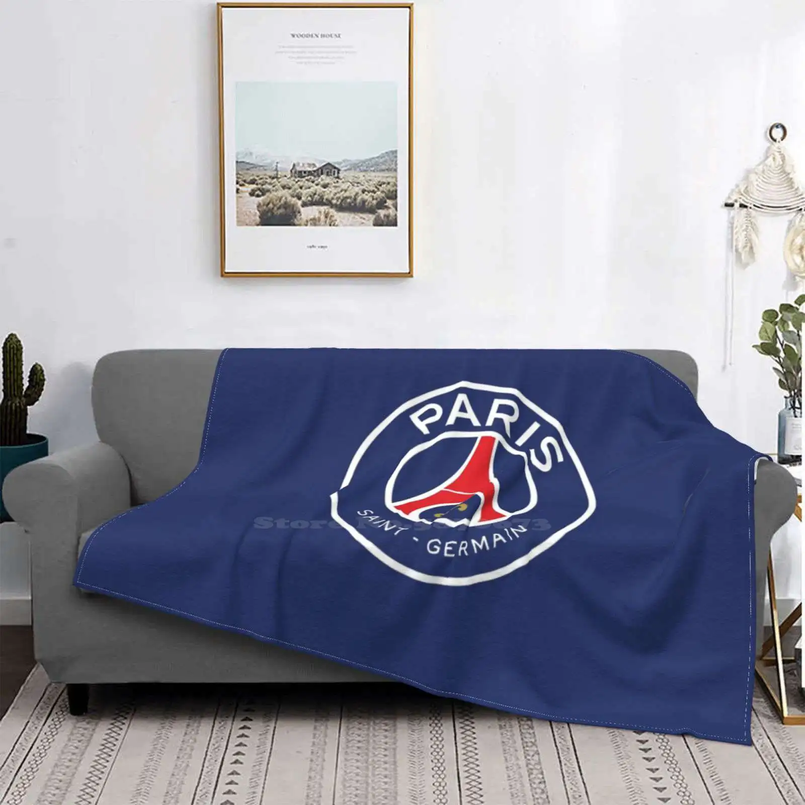 

Germain New Arrival Fashion Leisure Flannel Blanket Parissg Red Blues Blue Ligue 1 French Olympique De Marseille Edinson Soccer