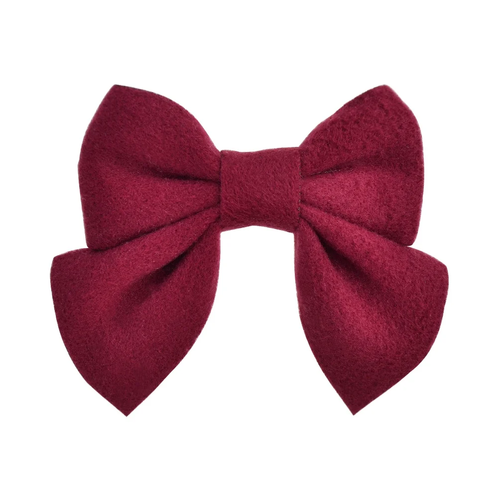 Однотонные бантики для волос 3 5 дюйма с клипсой милых девочек заколки ручной