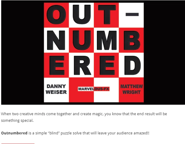 

Outnumbered by Danny Weiser and Matthew Wright magic tricks