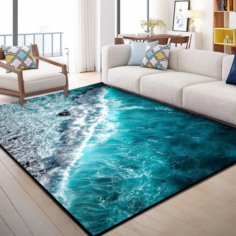 Новый современный простой 3D коврики с принтом для гостиной спальни детской