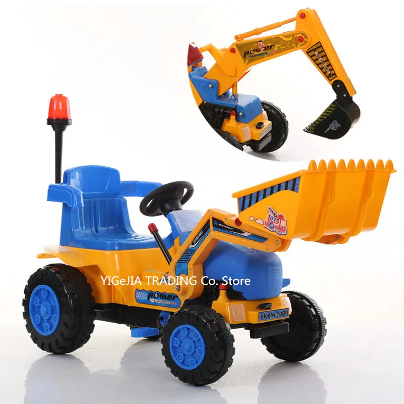 Игрушечные тракторы для детей ездить на экскаваторе игрушки бульдозер включает шлем и инструменты экскаватор и пушдозер.