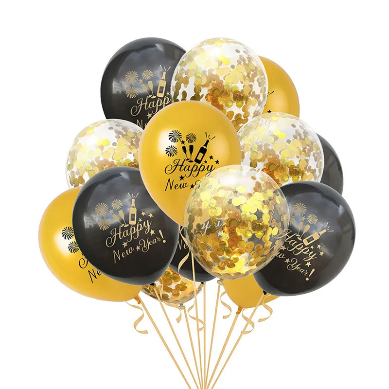 Новогодние фольгированные воздушные шары 2021 фоторамка реквизит золотой черный