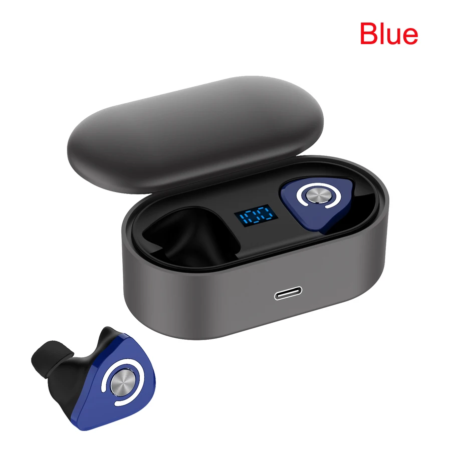 blue TWS Bluetooth 5,0 настоящие Беспроводные наушники с шумоподавлением, Спортивная гарнитура, стерео наушники с микрофоном для мобильного телефона - Цвет: blue
