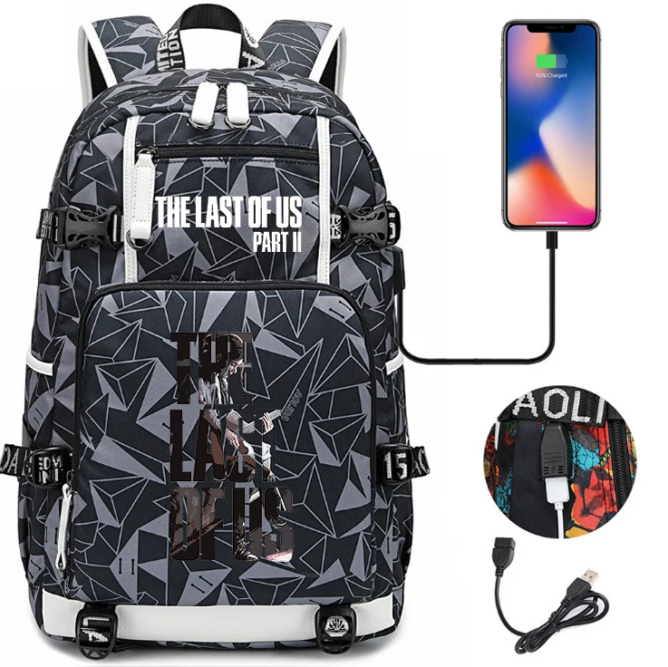 Mochila 18 дюймов Большой рюкзак USB зарядка ноутбука последний из нас часть 2 школьные