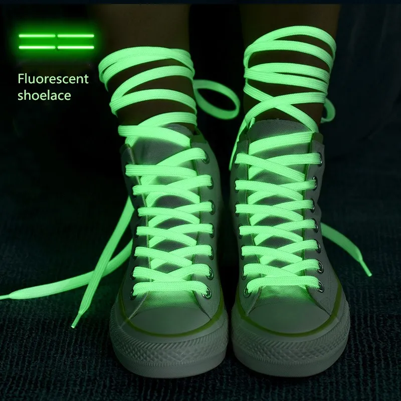 

1 Pair Fluorescent Shoelaces Glow In The Dark Sneakers Canvas Shoes Luminous Shoe Accessories 80cm/100cm/120cm/140cm sznurowadła