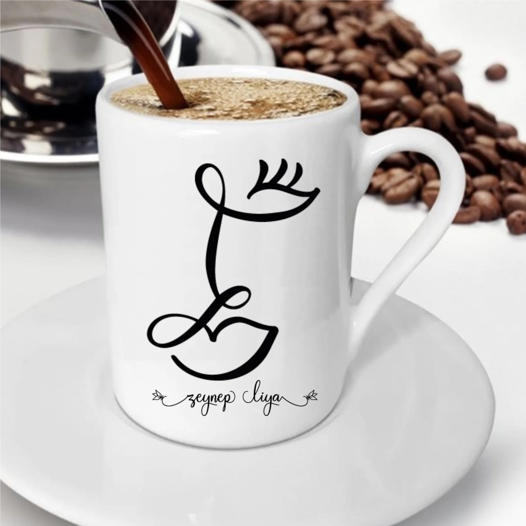

Personalized Special Charcoal Abstract Face Coffee cup-9