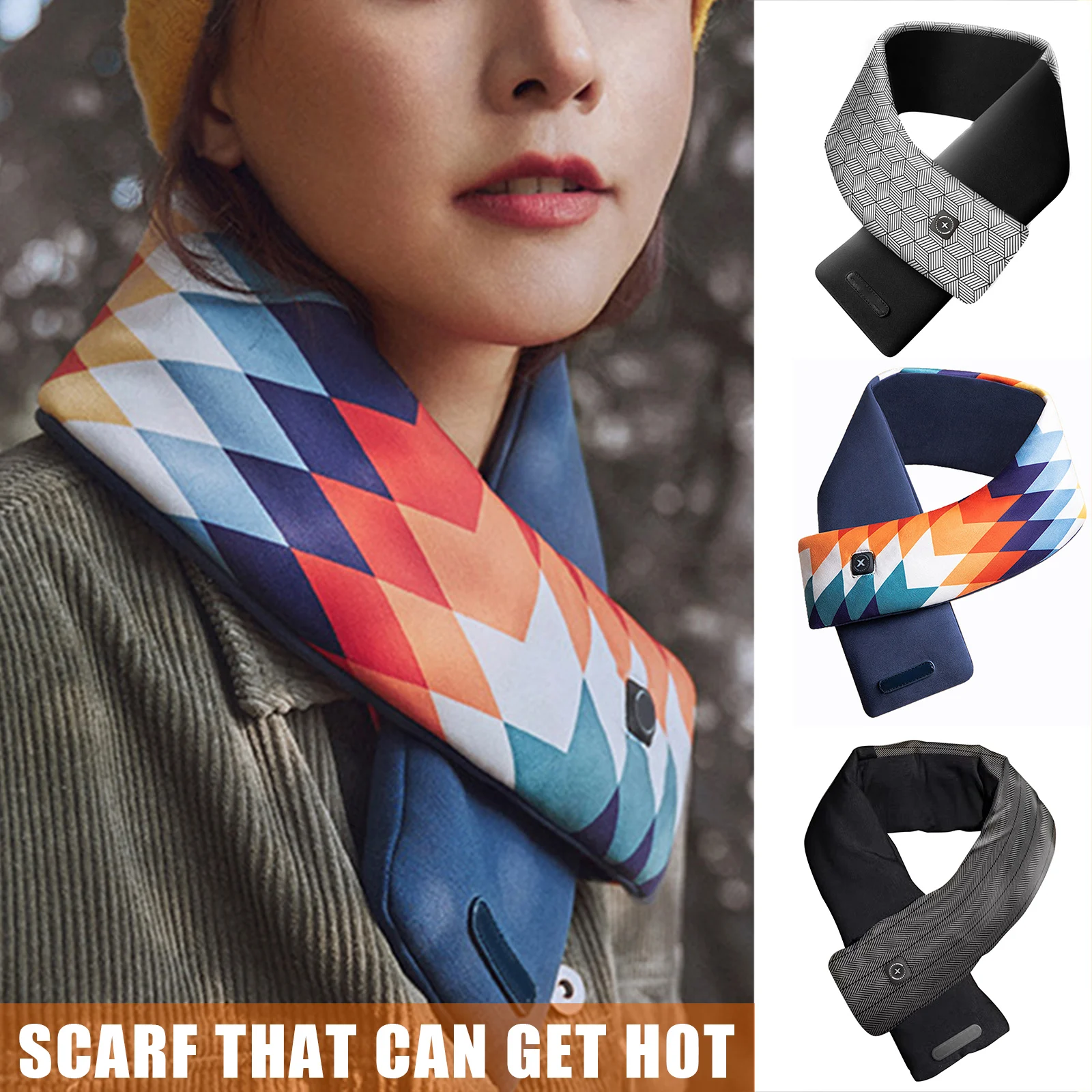 

USB Smart Self Heating Scarf Neck Protection Winter Electric Heating Cold Resistance Warm Scarf Unisex XRQ88