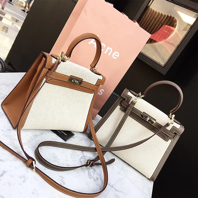 

free shipping 2020 the new style nice canvas women handbag one shoulder bag crossbody bag 28cm4 color