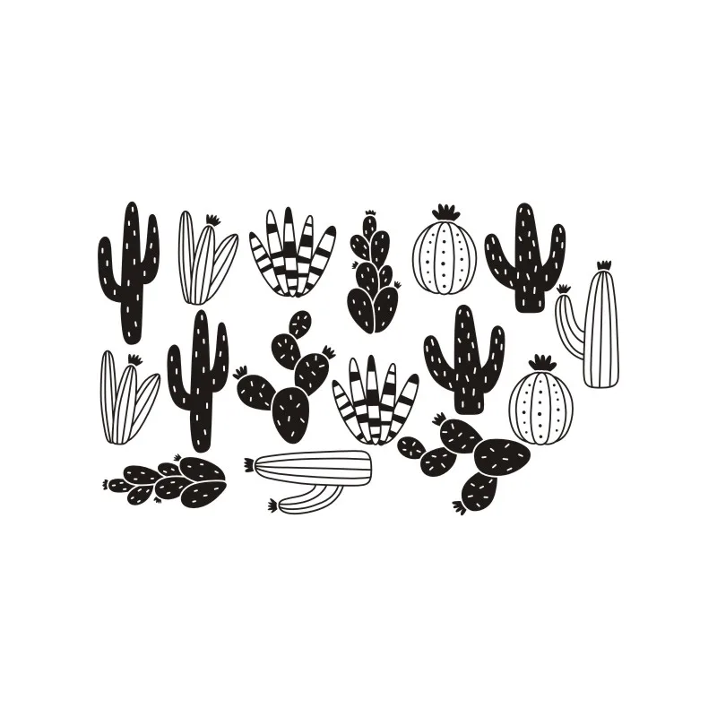 Кактус настенные наклейки Лесной этнический 16 кактус настенный стикер s для