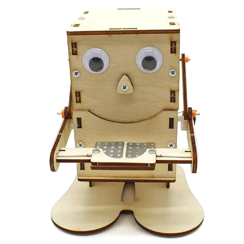 

1pc Swallowing Robot Puzzle Toy Technology Science Education Kit Toys For Boy Kids Toys Environmental Wood Model Coin