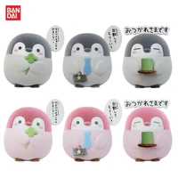 gashapon capsule toy bandai animal model flocking penguin figure table decoration