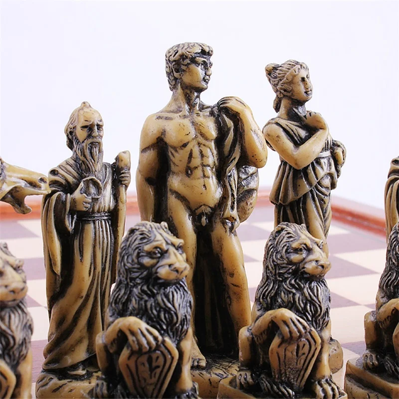 Ancient Rome Chess Set High Quality Collection Decoration Chessman With Mahogany Wooden Board Adult Birthday gift | Спорт и