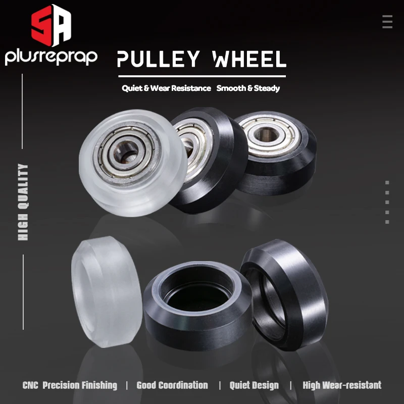 3D Printer Plastic Wheel POM Big Models Passive Round wheel Idler Pulley Gear for CNC Openbuilds V-Slot