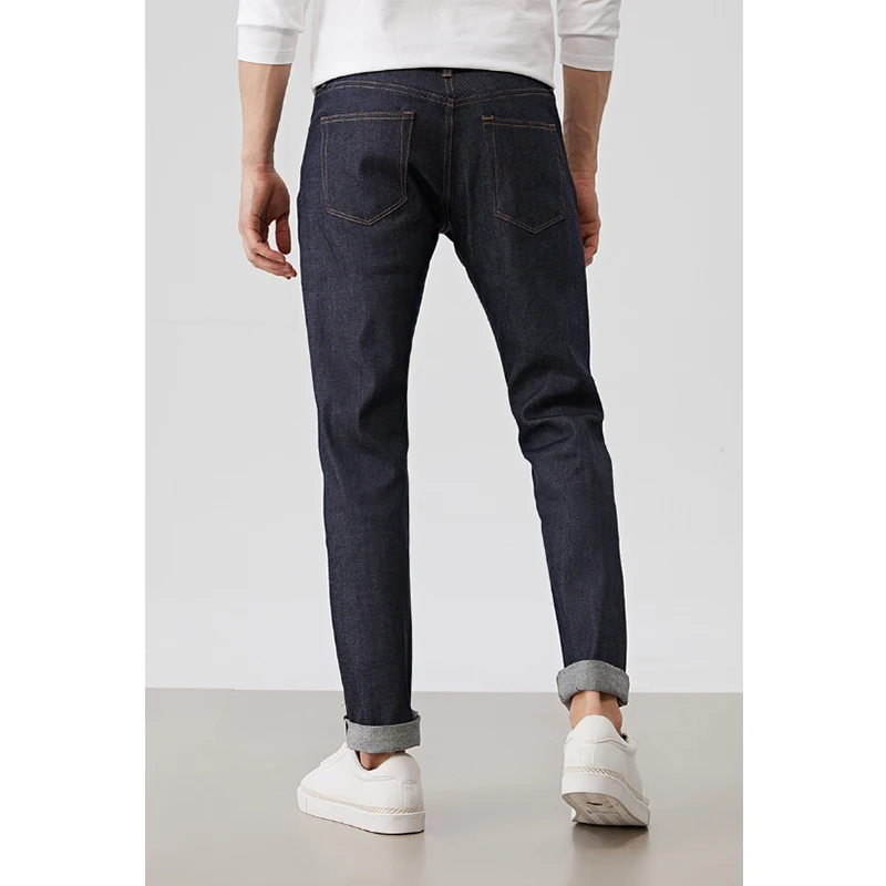 Мужские деловые джинсы Классические весенние осенние мужские обтягивающие
