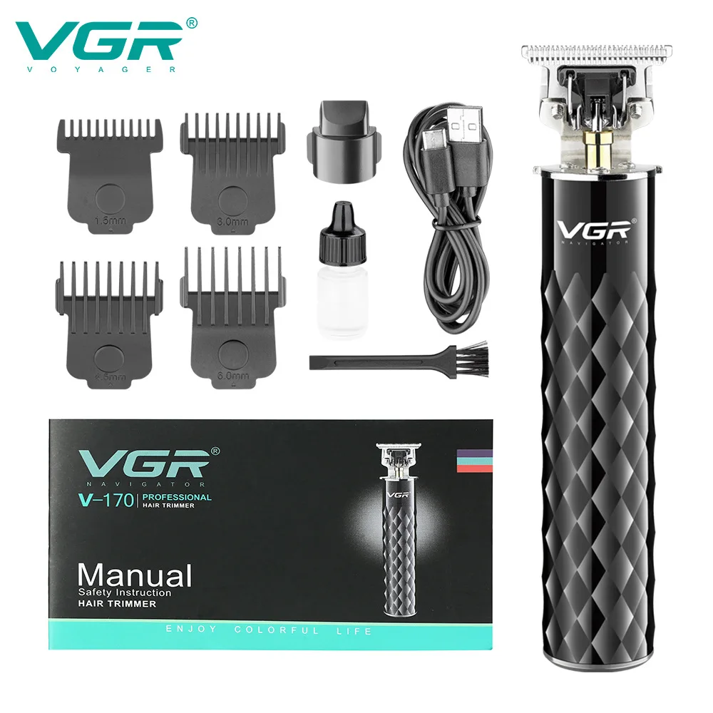 

VGR V-170 Hair Clipper Professional Personal Care Full Metal Oil Head Barber 0 Knife Head Body Trimmer for Men Cordless Clipper