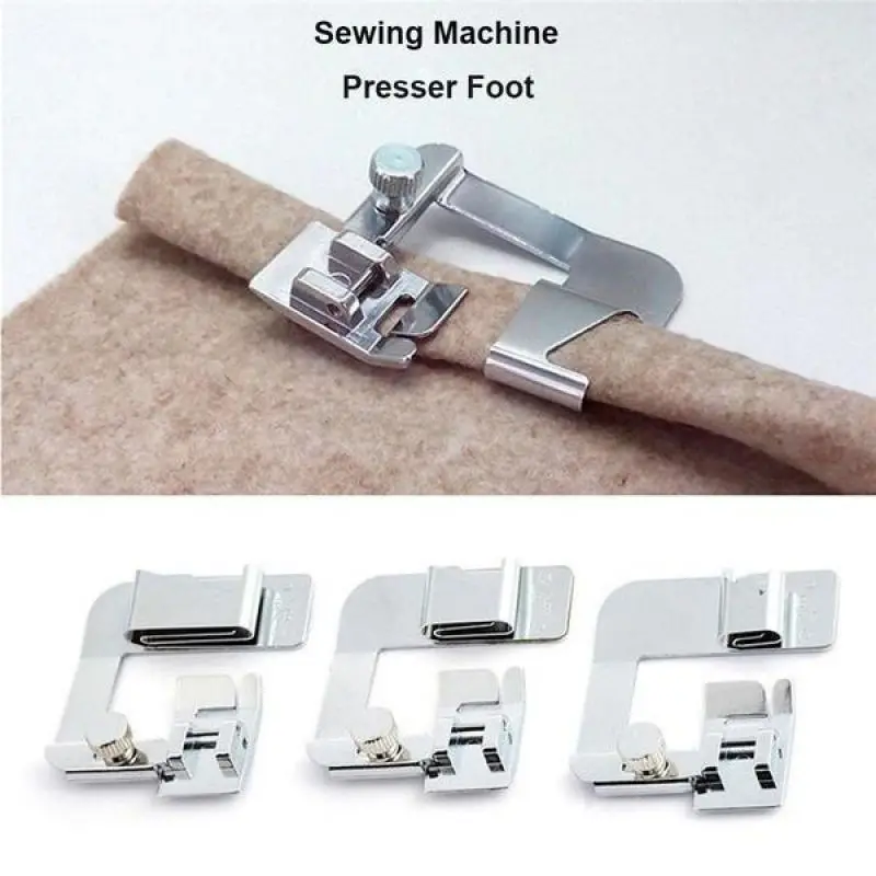 

3Pcs 13/19/25mm Domestic Sewing Machine Accessories Foot Presser Attachment Material Press Feet Set for Rolled