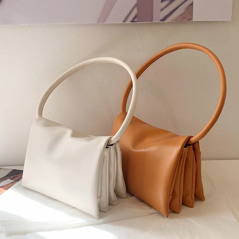 

Luxury Brand Solid color Tote Armpit bag 2021 Spring New High-quality PU Leather Women's Designer Handbag Travel Shoulder Bags