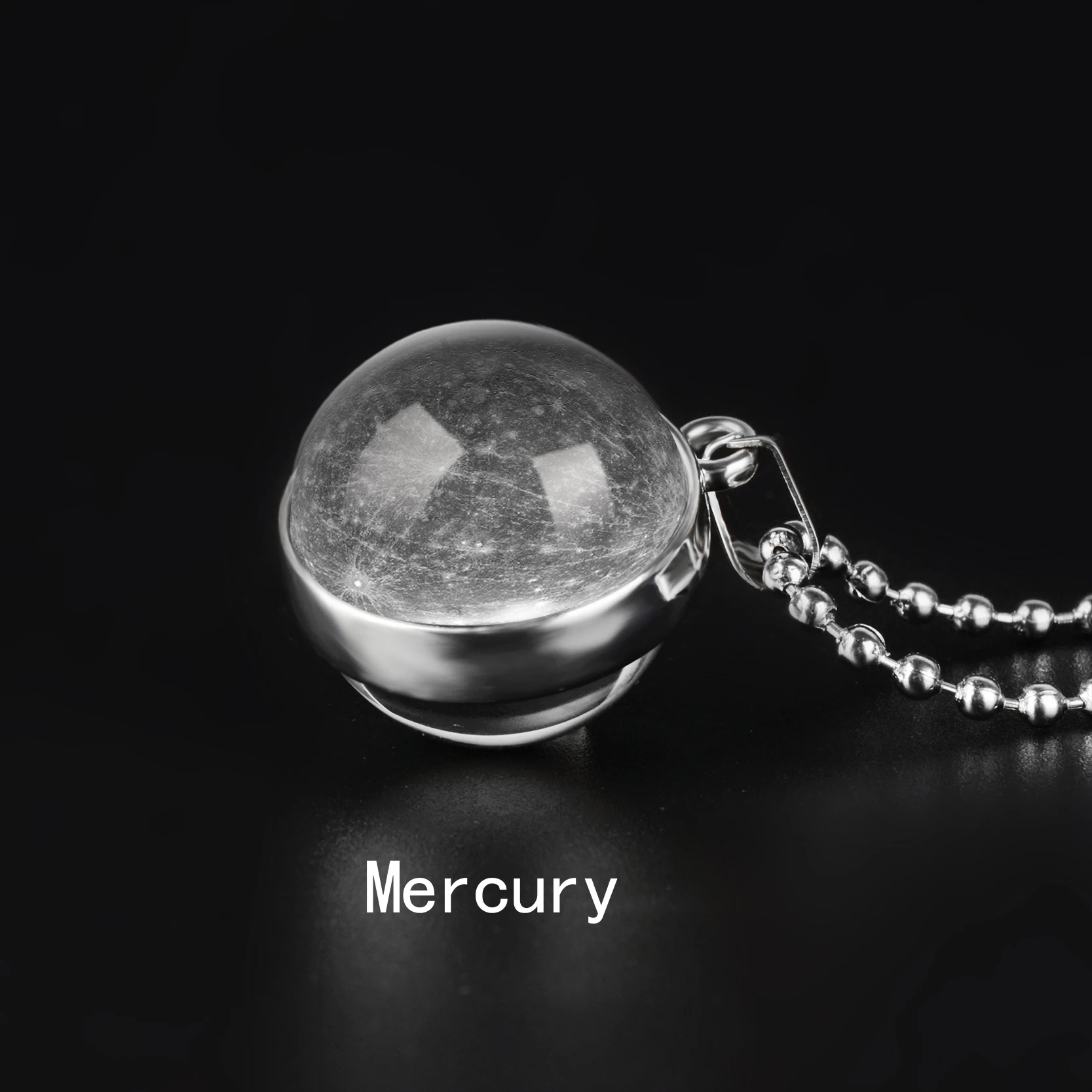 Mercury Двустороннее ожерелье с глобусом, солнечная система, планета Венера, Меркурий, Марс, Сатурн, уран, Нептун, земля, солнце, кулон, купольное стекло, ожерелье s - Окраска металла: Mercury