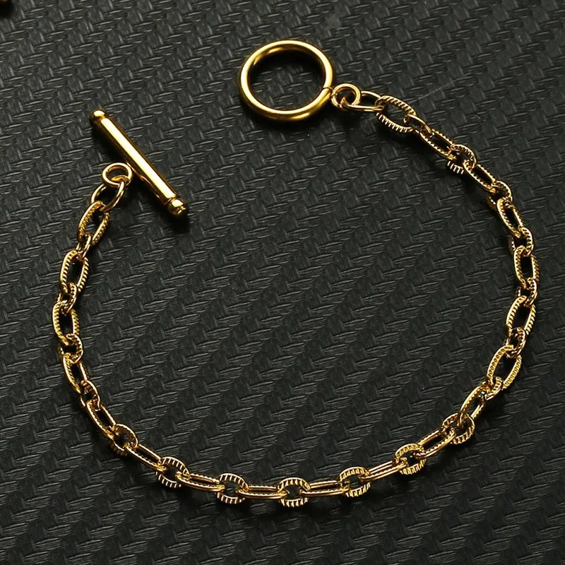 Классические текстурные браслеты-цепочки из нержавеющей стали простое