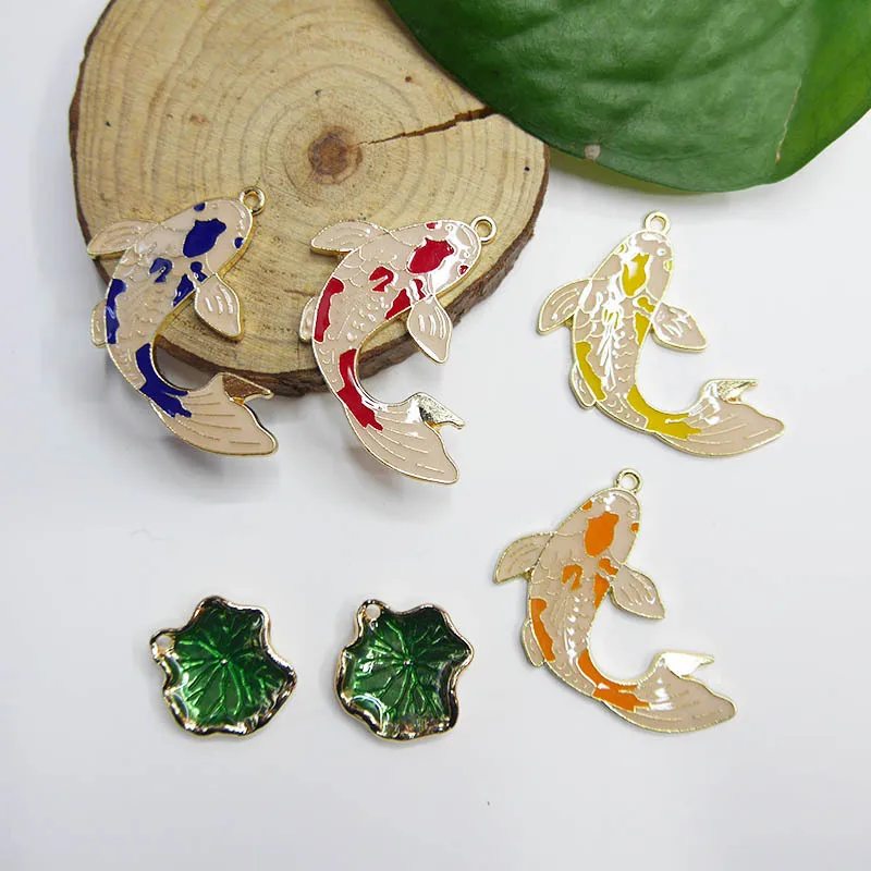 

BULK CHARMS 10 Koi Fish Charm Pendants for Bracelet Earrings Planner Jewelry DIY Making Beach Theme Enamel Fish Charms Koi #KO38