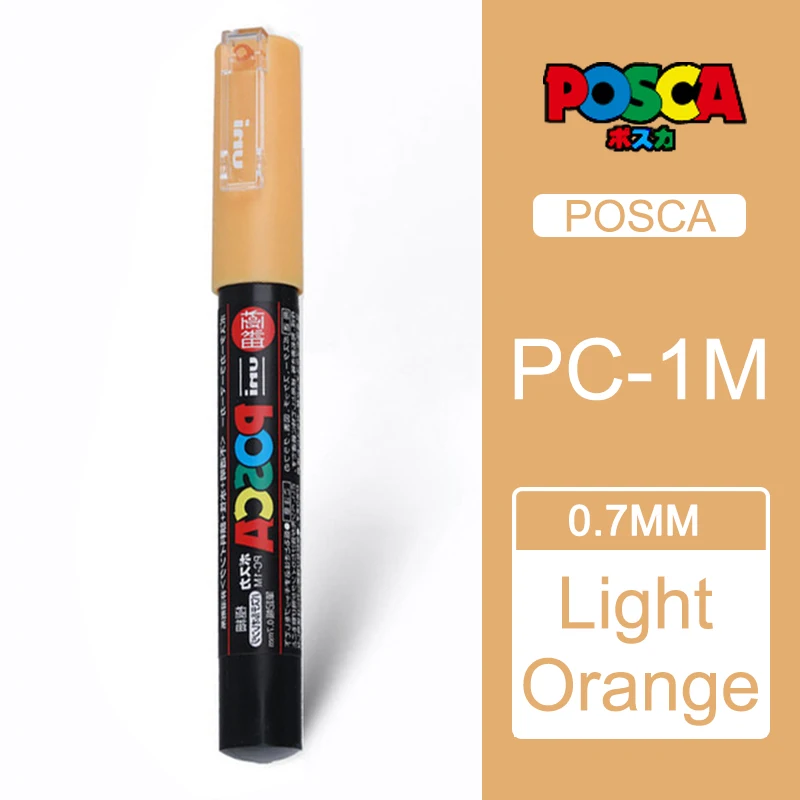 light orange 1 шт. Uni Posca Краска Маркер Mitsubishi постер цвет маркировки ручка Экстра тонкой точки PC-1M - Цвет: light orange