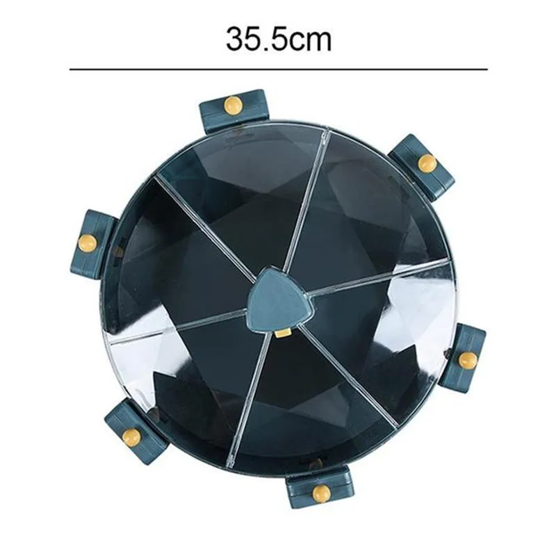 

8.5L Large Rotate Storage Containers Cereals Dry Food Rice Dispenser Holder Plastic Divided Cells Wall Mounted Kitchen Organizer