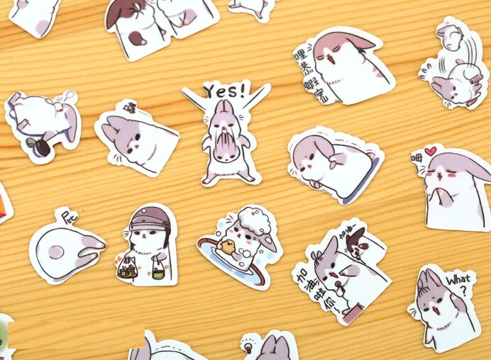 40 шт./лот милые полные кролики серии домашних животных бумажные наклейки альбом