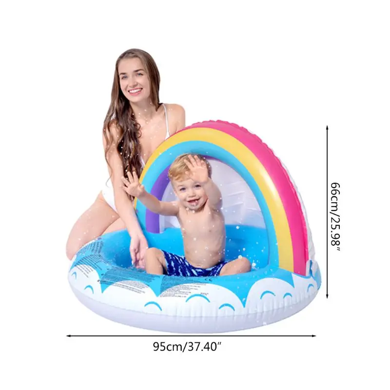 

Rainbow Sunshade Summer Inflatable Swimming Pool Backyard Inflated Kids Bathtub