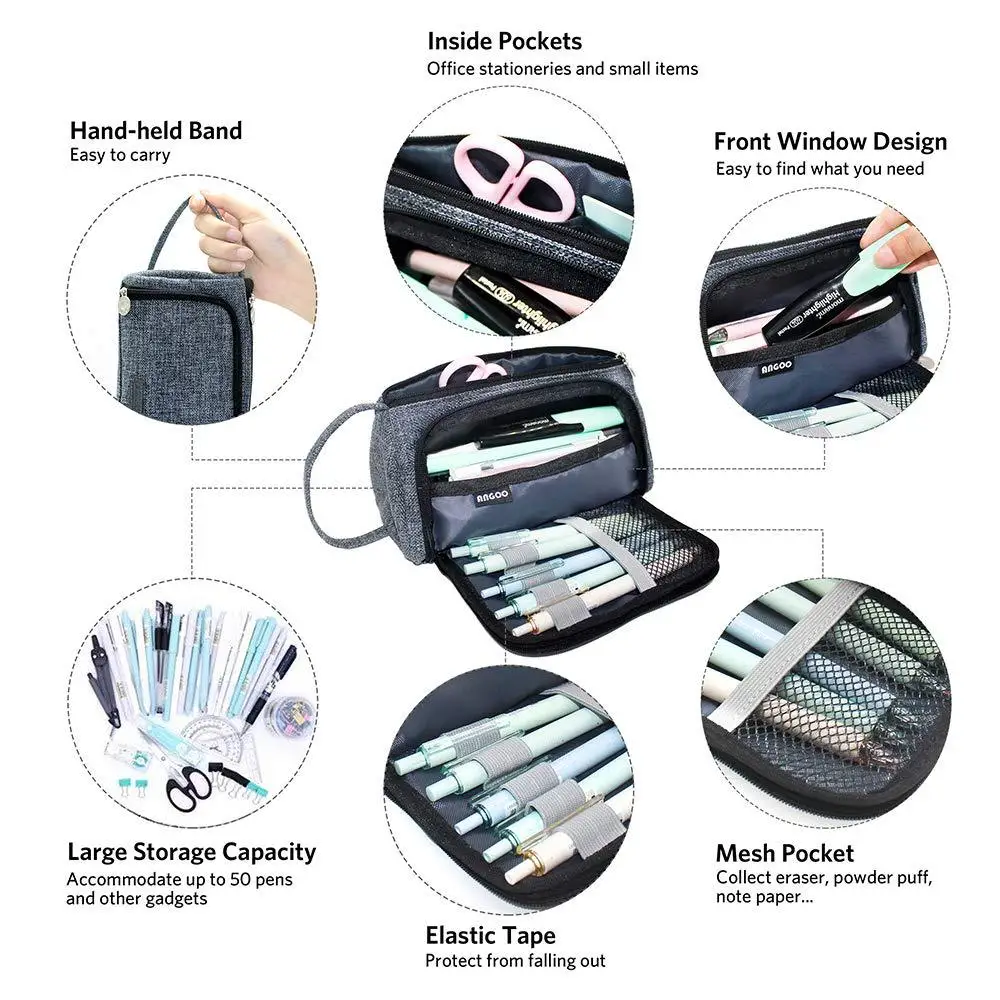 Big Kawaii Pencil Case Quality Large Capacity Pencilcase School Pen Case Supplies Pencil Bag School Box Pencils Pouch Stationery