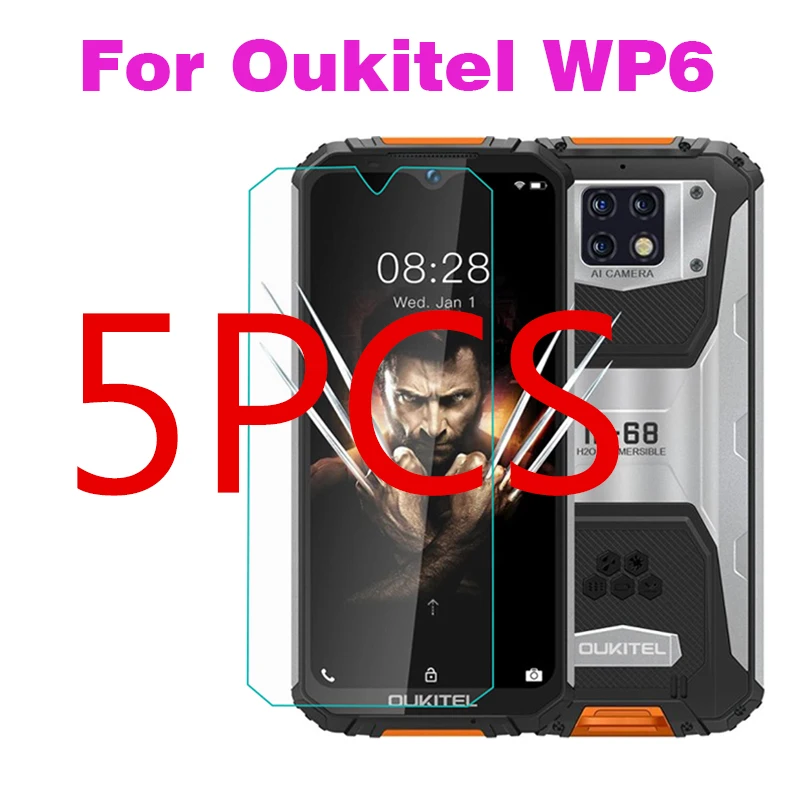 

5 шт., закаленное защитное стекло 9h для oukitel wp6