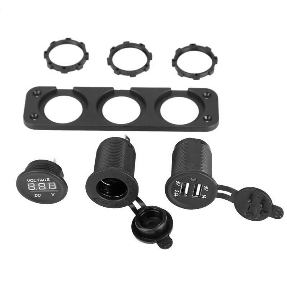 Автомобильное зарядное устройство с двумя usb портами 3 в 1 гнездо прикуривателя +