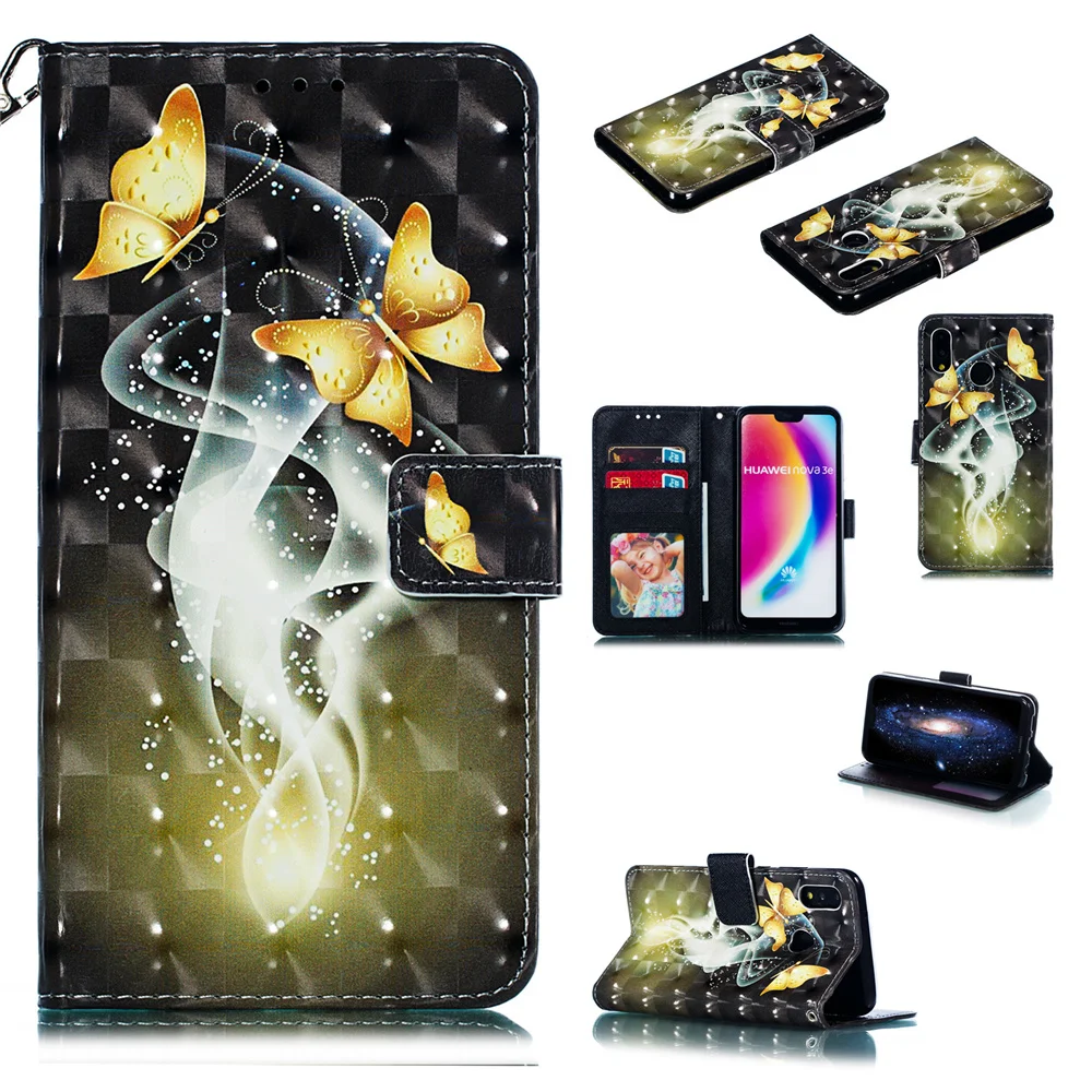 Чехол с рисунком для huawei P20 Lite, чехол P30 mate 20 10 Lite, чехол-книжка mate 20 X Pro, чехол с откидной крышкой и подставкой, чехол Huewai Huawai - Цвет: Флуоресцентный зеленый