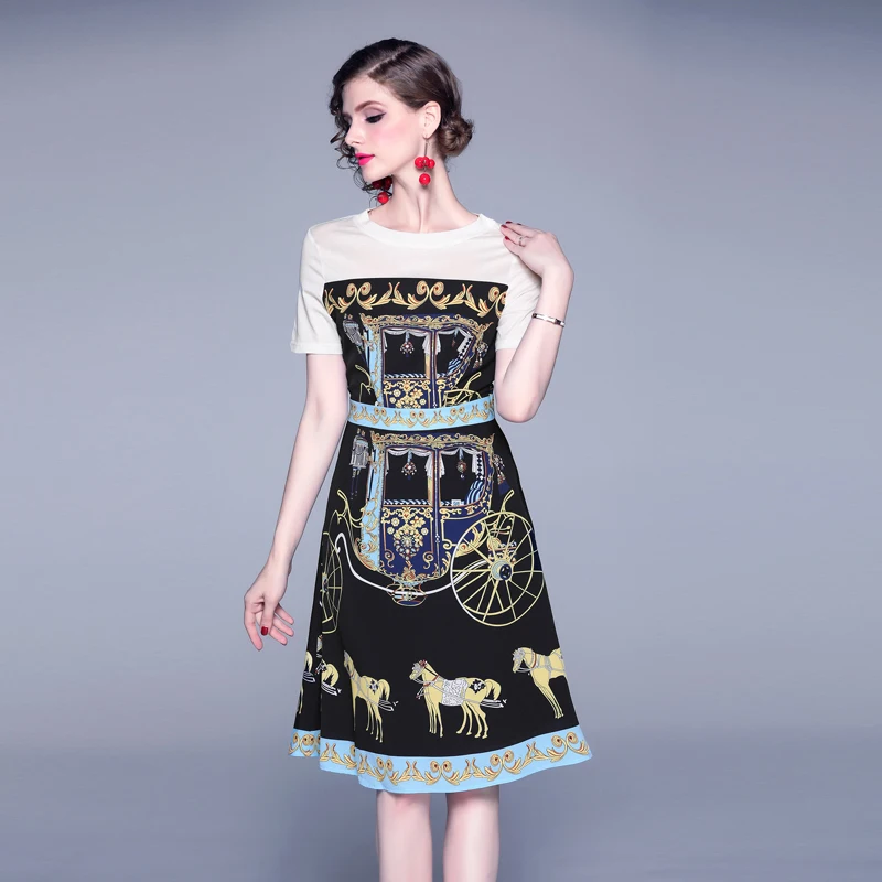 Новые высококачественные облегающие Теплые Ретро платья с принтом | Женская