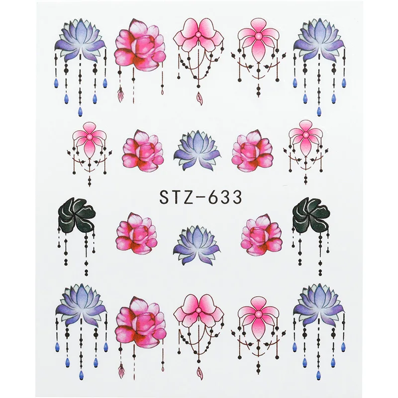 1 шт ювелирные наклейки для ногтей черные с цветочным рисунком Маникюр