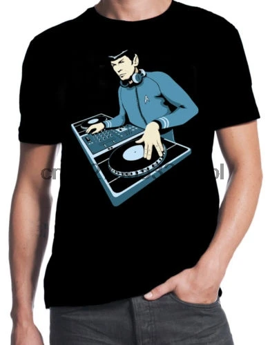 

Dj Spock Star Parody Funny 80 Costume Dubstep Hip Hop Geek T-Shirt New Summer Men Tee Shirts
