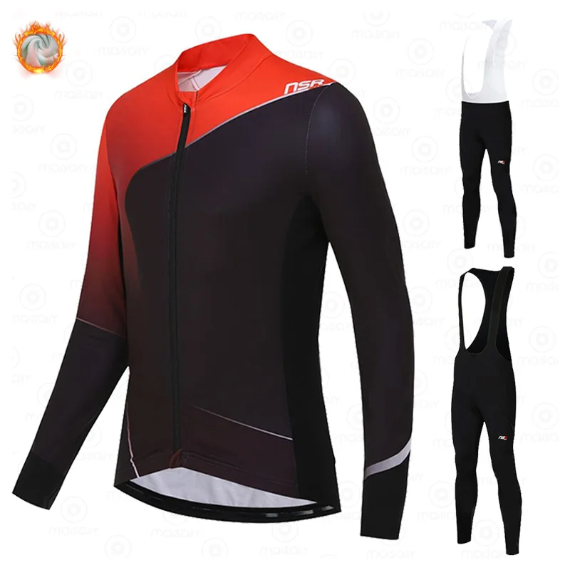 

Новинка 2022, Корейская зимняя одежда NSR для велоспорта, одежда с длинным рукавом, комплект трикотажных изделий для верховой езды, термальная ...