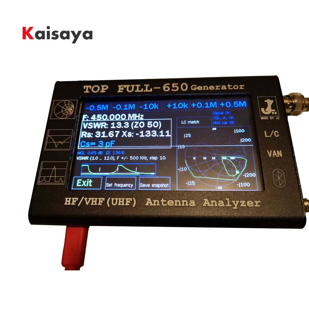 Новейший HF/VHF/UHF 4," сенсорный ЖК-дисплей 0,1-1300 МГц 1,3 ГГц ANT SWR Векторный анализатор антенны метр+ 3000 мАч аккумуляторная батарея