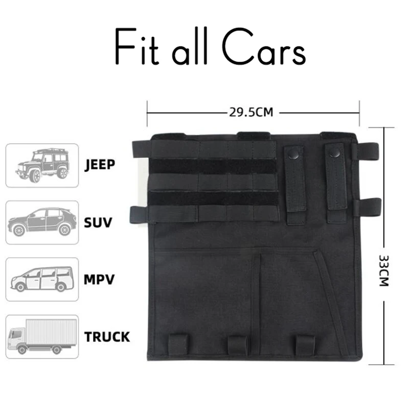 Tactical Molle Vehicle Sun Visor Organizer Panel Tool Pouch Car Truck Auto CD Storage Bag Sundries Accessories EDC Bag Holder