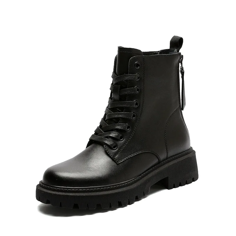 

autumn winter 2020 thick heel Casual Leather boots women's new Short boots women's Korean motorcycle boots, net red