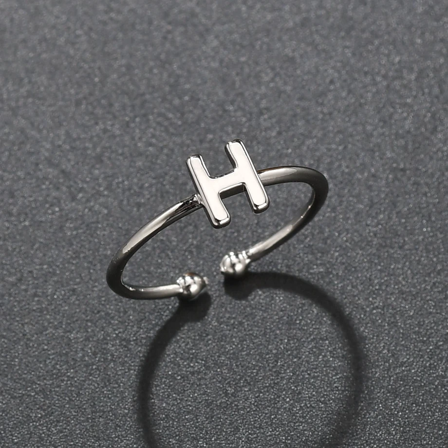 Модные кольца из нержавеющей стали 26 букв для женщин стразы открытые на палец