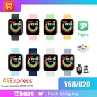 Новинка, умные часы IWO Y68 D20 с пульсометром и кровяным давлением, спортивные водонепроницаемые Смарт-часы для мужчин и женщин с фотографией, Макарон Y68 D20, оптовая продажа