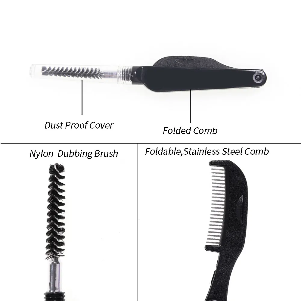 1PCS 2 In 1 Fly Tying Tool Foldable Stainless Steel Teeth Comb&amp Nylon Dub Brush Tease Out Feather Fiber Dubbed Legs Wings Bodies | Спорт и