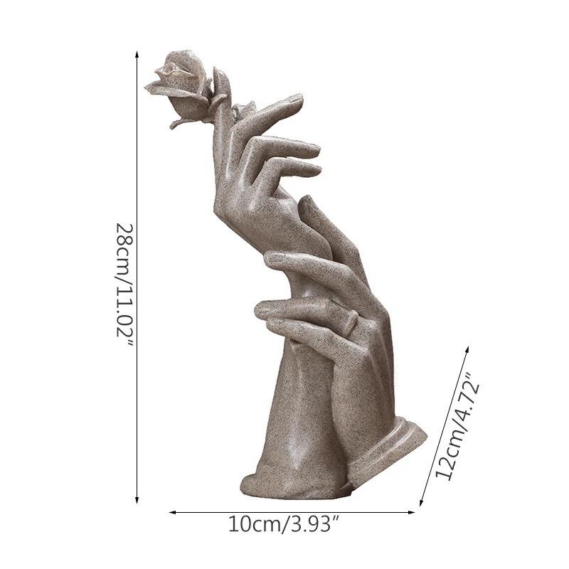 

Vintage Sandstone Hand With Rose Figurines Home Decoration Exquisite Crafts Living Room Decor Miniature Model Wedding Decor