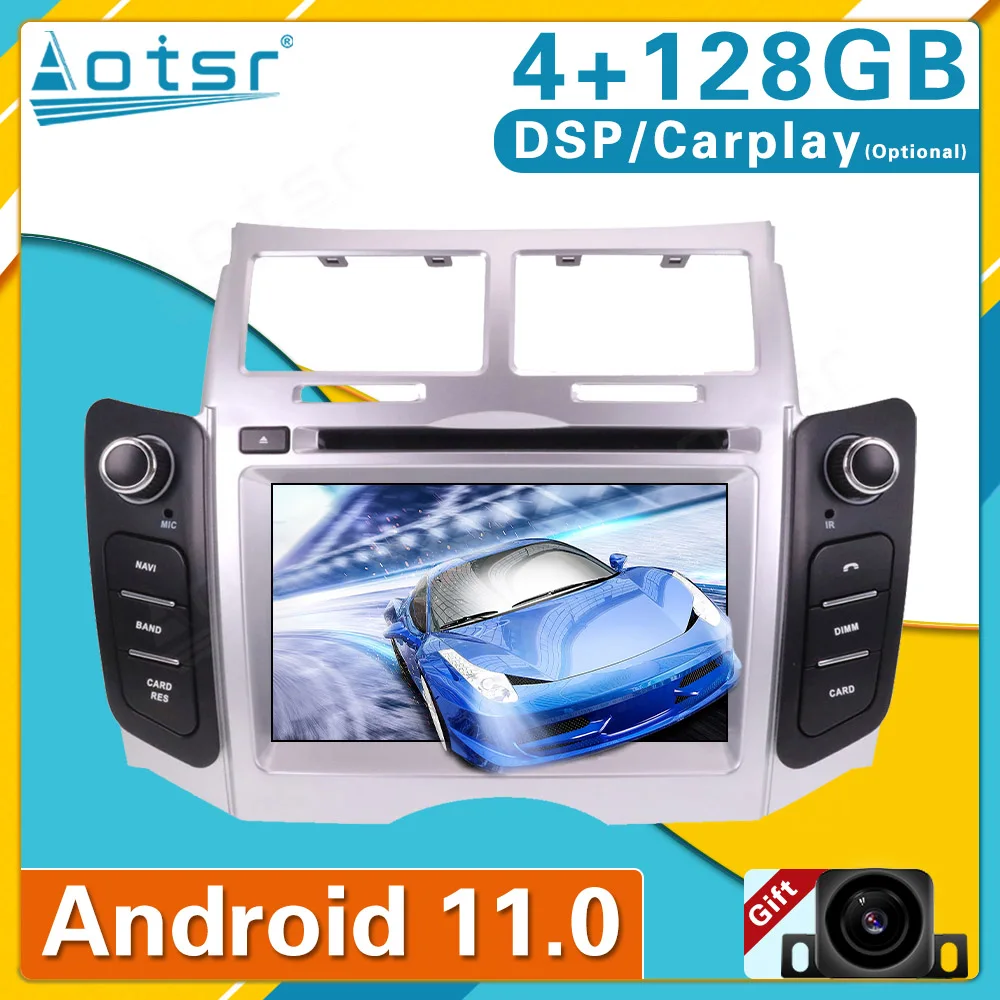 

Android 11 128GB For TOYOTA YARIS 2005-2011 Car DVD Stereo Recorder Multimedia GPS Navigation Video Audio Radio Head unit
